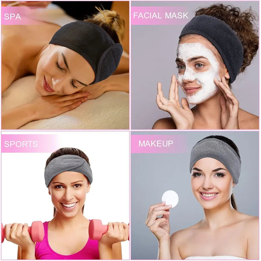 Bandeau skincare rose Réglable et personnalisable