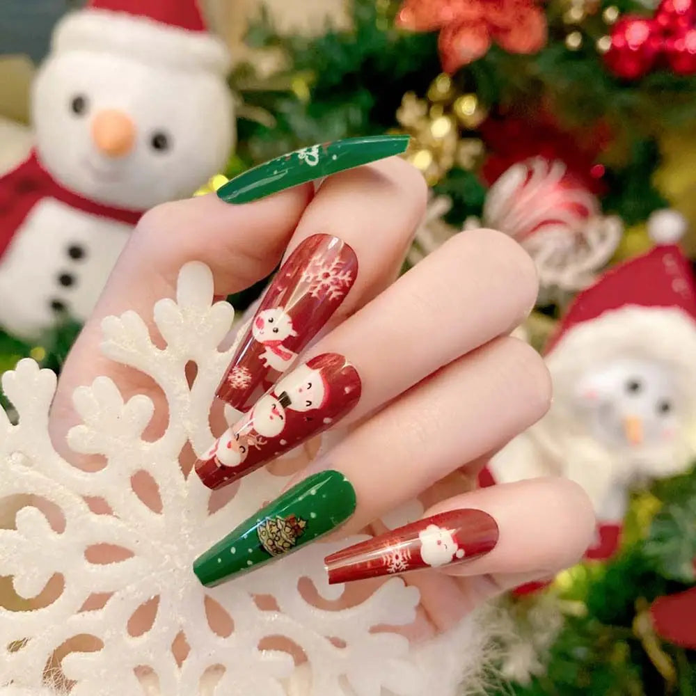 đ Lot de 24 Faux Ongles de NoĂ«l â Edition Festive đ