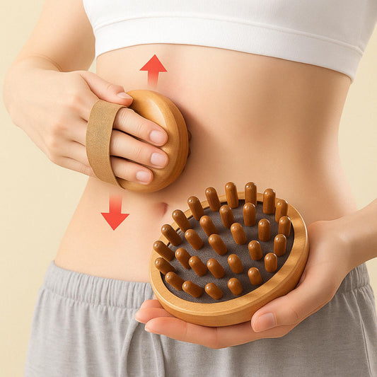 Brosse de Massage Anti-Cellulite -  en Bois Naturel