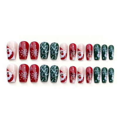 🎄 Lot de 24 Faux Ongles de Noël – Edition Festive 🎅
