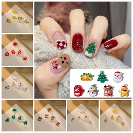 🎅 Lot de 10 Breloques de Noël pour Ongles 🎄