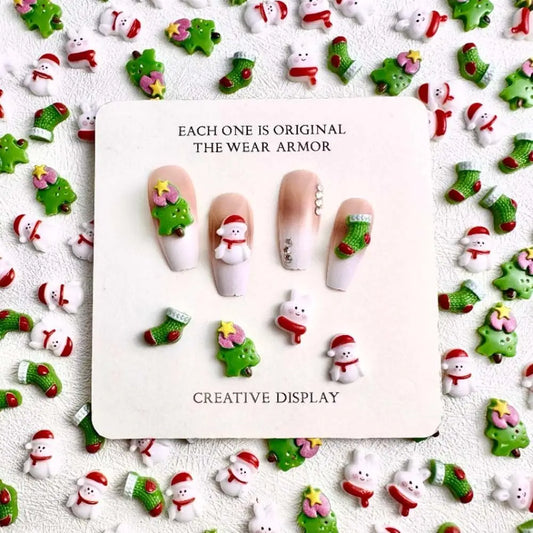 🎄 Lot de 10 Breloques Nail Art – Édition Noël 🎄