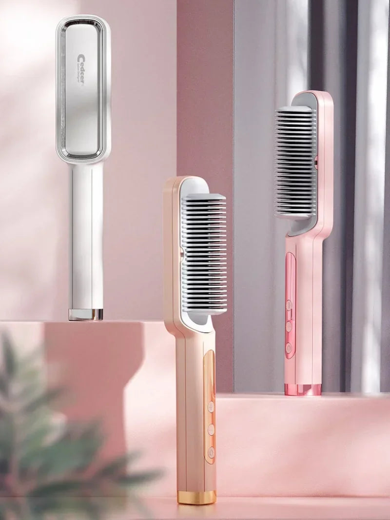 🔥 Peigne Lissant Électrique à Ions Thermiques – Lissage Express &amp; Glamour 💁♀️✨