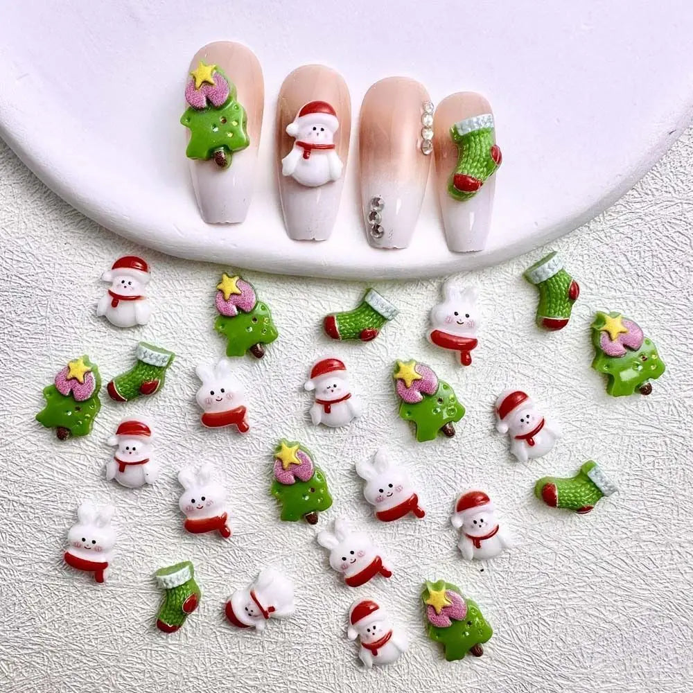 🎄 Lot de 10 Breloques Nail Art – Édition Noël 🎄