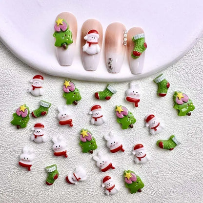 🎄 Lot de 10 Breloques Nail Art – Édition Noël 🎄