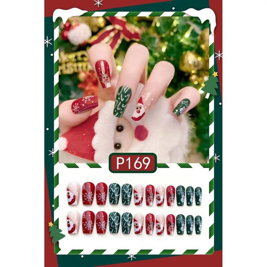 🎄 Lot de 24 Faux Ongles de Noël – Edition Festive 🎅