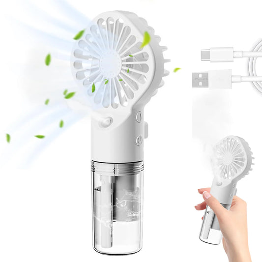 ventilateur à main 2en1 avec brumisateur